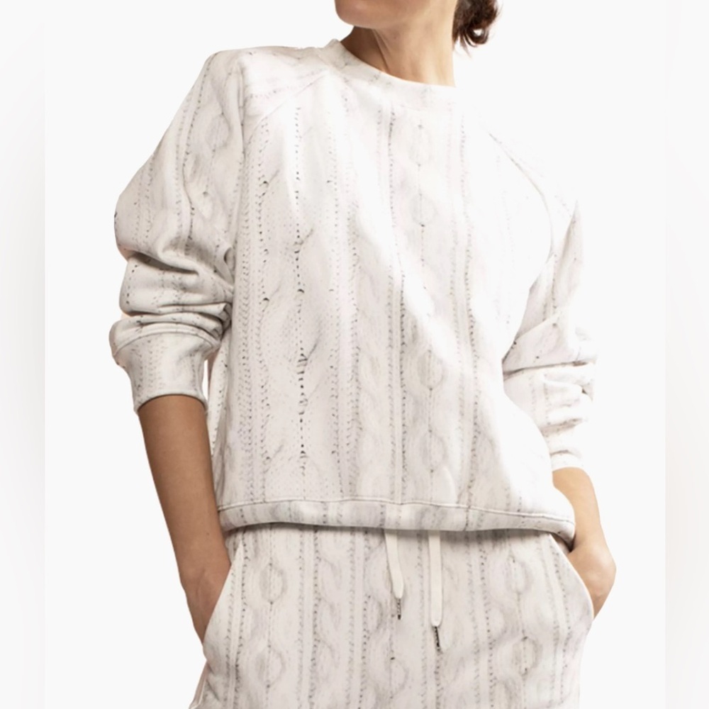 Cynthia Rowley‎ Trompe L'oeil Printed Cotton Sweatshirt, X-Small, NWT